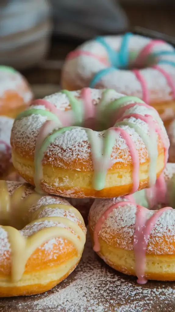 Close-Up of Polish Donuts with Powdered Sugar