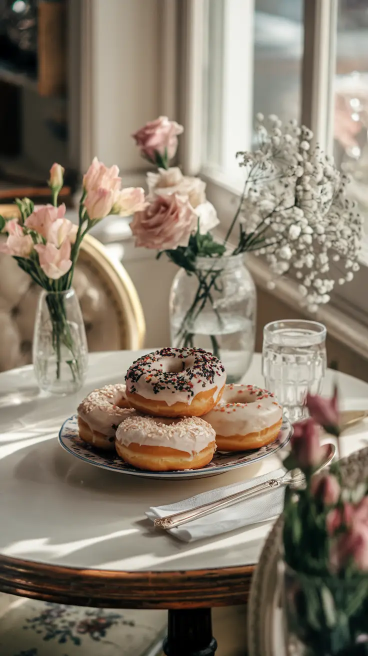 Polish Donuts in a Vintage Café Setting