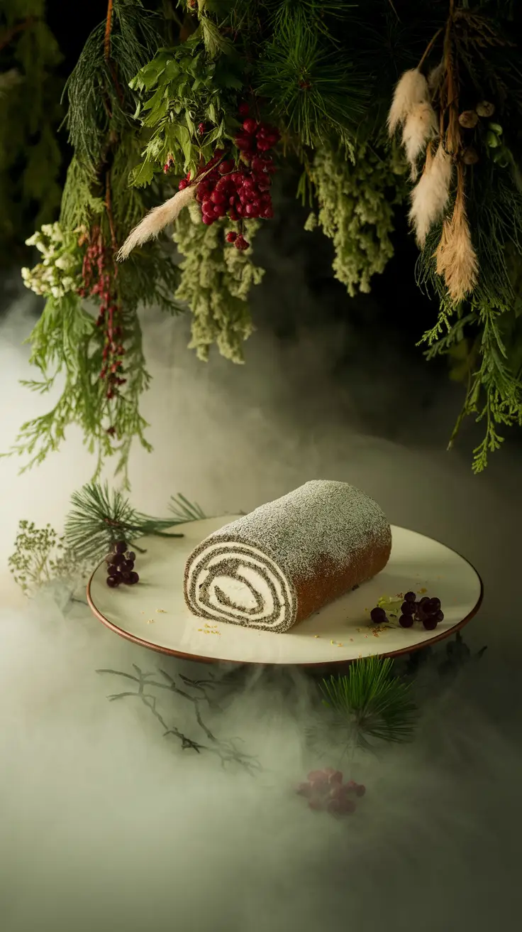 Poppy Seed Roll in Ethereal Nature Backdrop