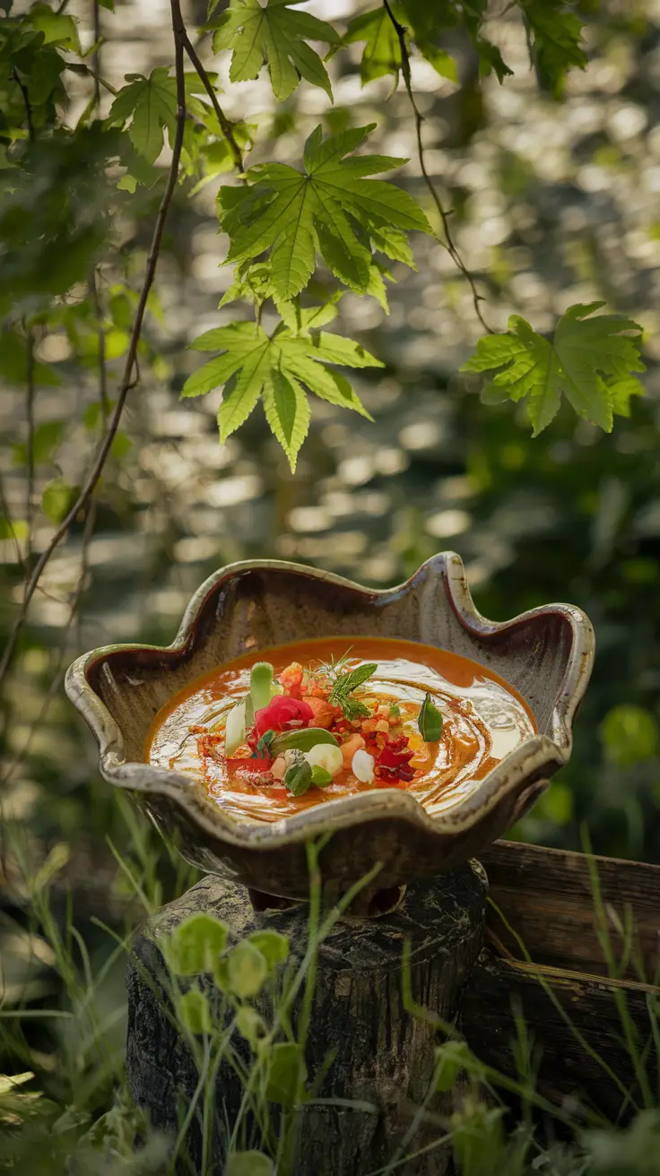 Artistic View of Sour Rye Soup in Nature