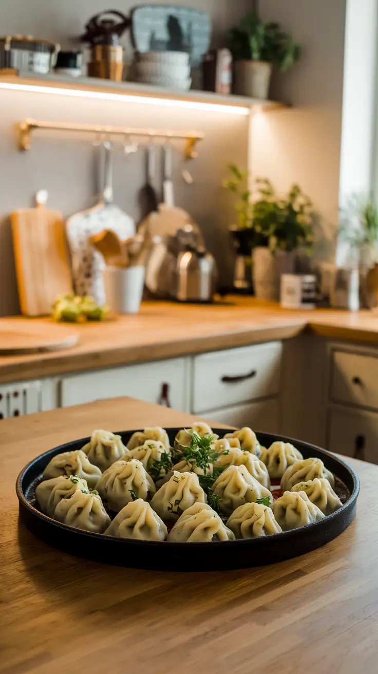 Entire Polish Dumplings in a Modern Kitchen